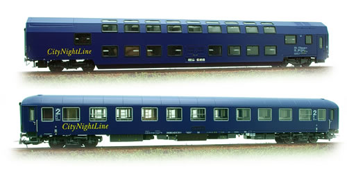 LS Models 49003 - 2pc Passenger Coach Set “City Night Line” WLBm + Bvcmz
